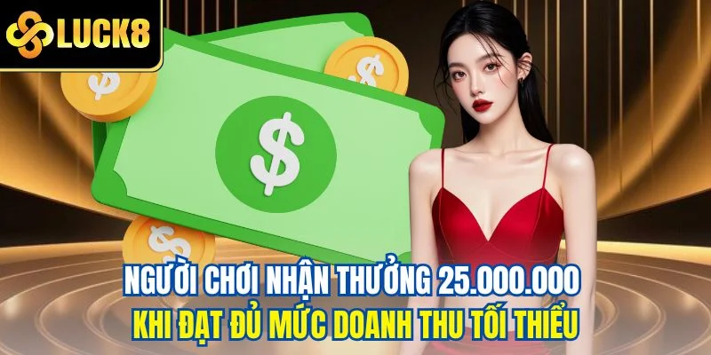 Người chơi nhận thưởng 25.000.000 khi đạt đủ mức doanh thu tối thiểu